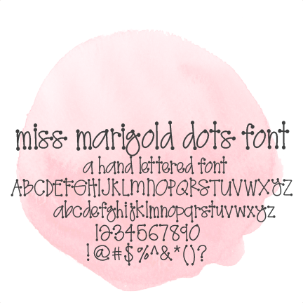 Miss Kate Miss Marigold Dots Font For Scrapbooking, - Peach (432x432), Png Download