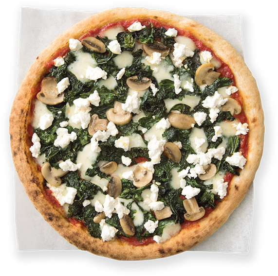 Kale & Ricotta - California-style Pizza (600x653), Png Download