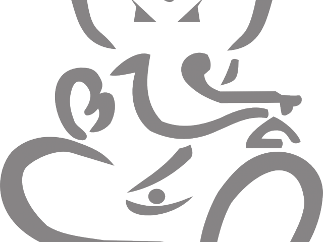 Sri Ganesh Png Transparent Images - Black And White Ganpati (640x480), Png Download