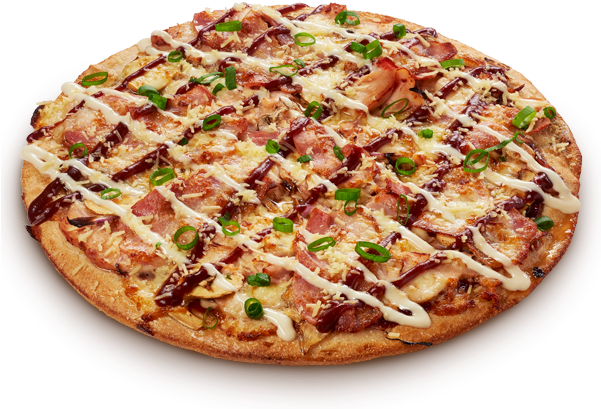 Oven-roasted Chicken Slices, Bourbon Bbq Sauce, Fresh - Pizza Bbq Png (600x455), Png Download