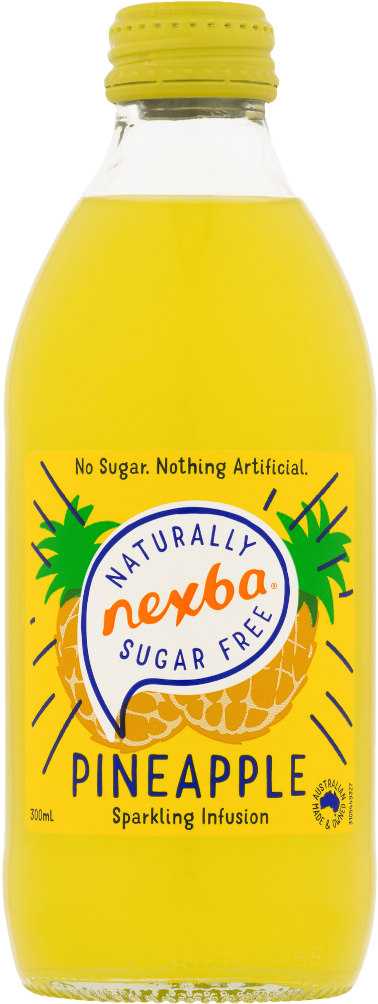 Nexba Naturally Sugar Free Pineapple Soft Drink (827x1999), Png Download