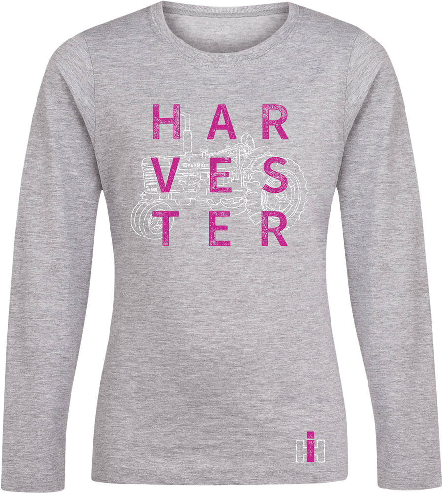 Girls Harvester Tractor Long Sleeve Tee Ih Long Sleeve, - Tractor - Long Sleeve (1000x1000), Png Download