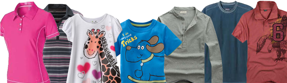 Men's Women's Kids - Garments Png (1003x305), Png Download