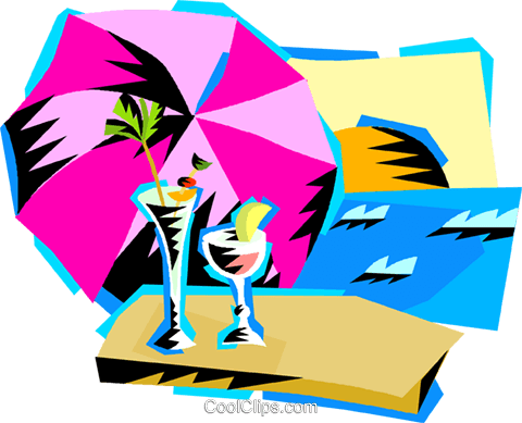 Cool Drinks At The Beach Royalty Free Vector Clip Art - Illustration (480x389), Png Download