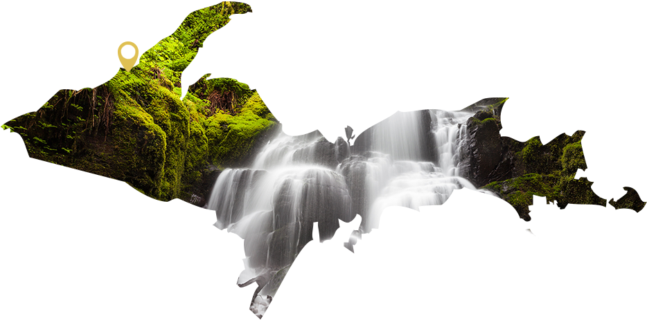 Accessed From The Same Parking Area, Both Waterfalls - Made In Michigan (1920x516), Png Download