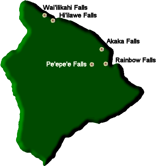 Bigisland Waterfalls - Map (531x550), Png Download