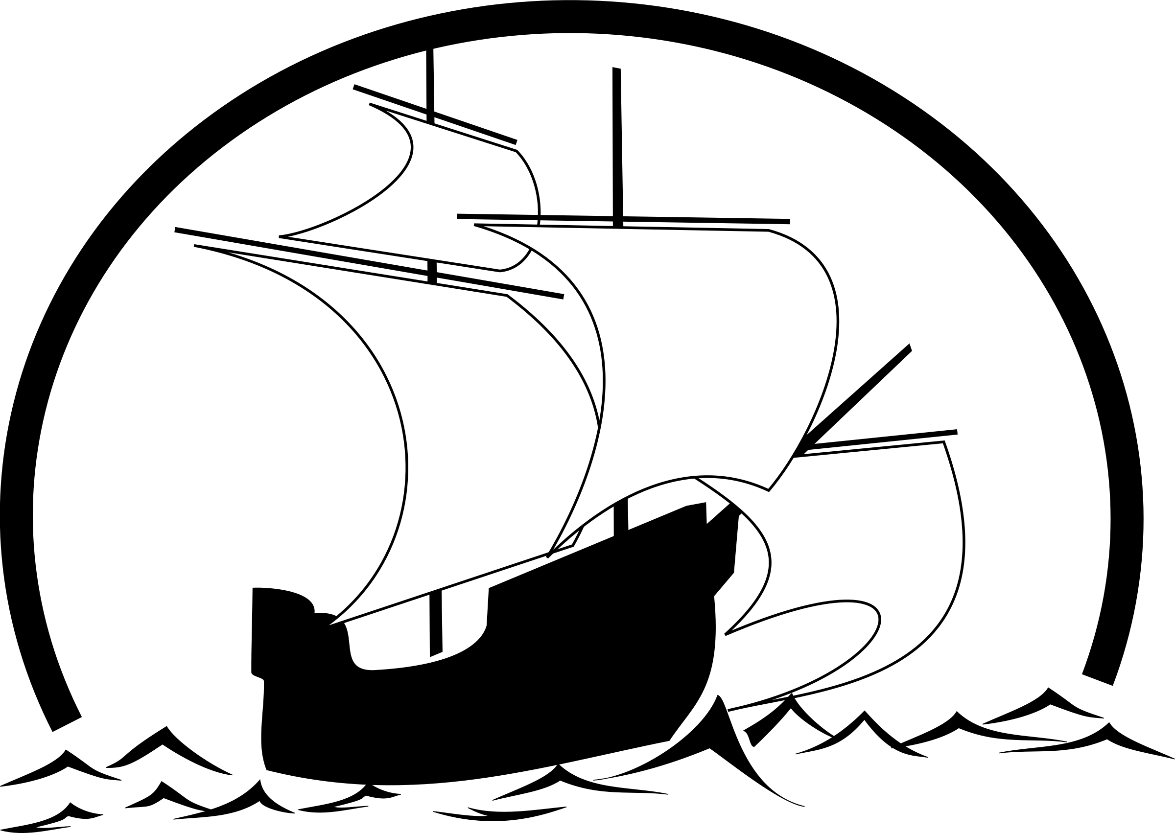 Sail Ship In Front Of Sunrise Svg - Sail Clipart (2400x1702), Png Download