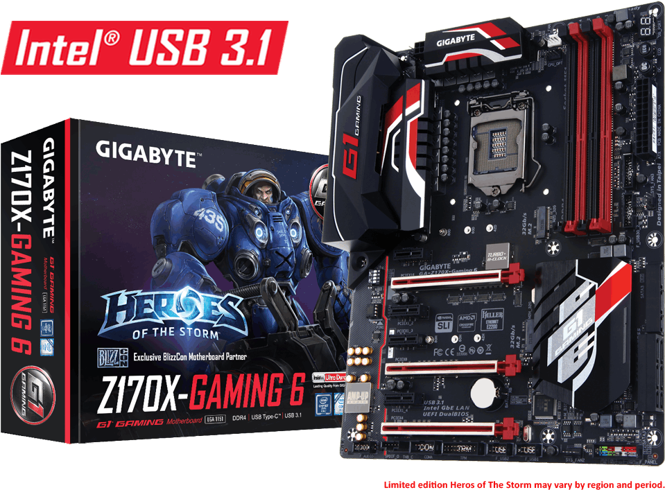 Ga Z170x Gaming 6 - Board Gigabyte Z170x Gaming 6 (1000x741), Png Download