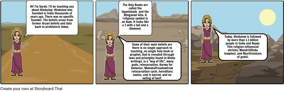 Hinduism - Cartoon (1164x385), Png Download
