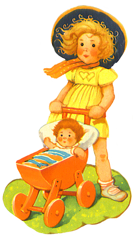 Girl With Pram - Birthday (269x472), Png Download