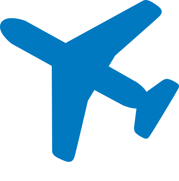 Airplane Clip Art At Clker - Blue Plane Icon Png (588x595), Png Download