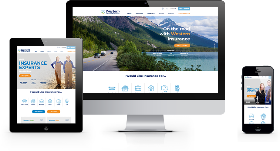 Western Financial Responsive Web Design Morad - Opencart (1074x559), Png Download