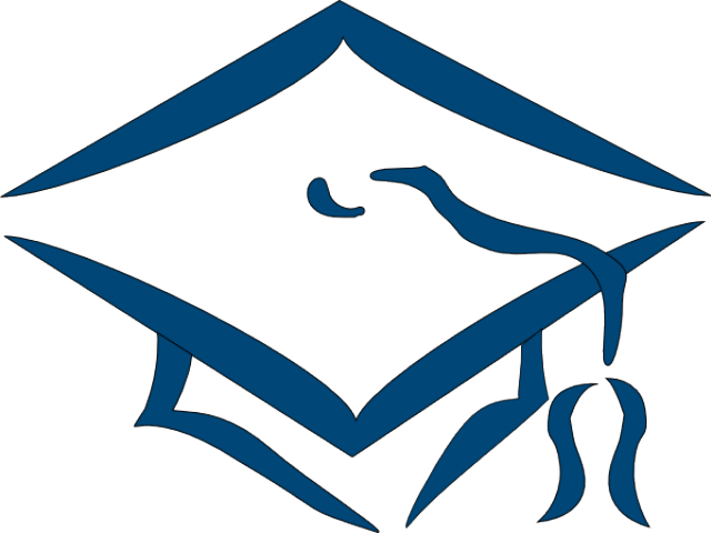 Berkeley Cliparts - Navy Blue Graduation Cap Clipart (640x480), Png Download