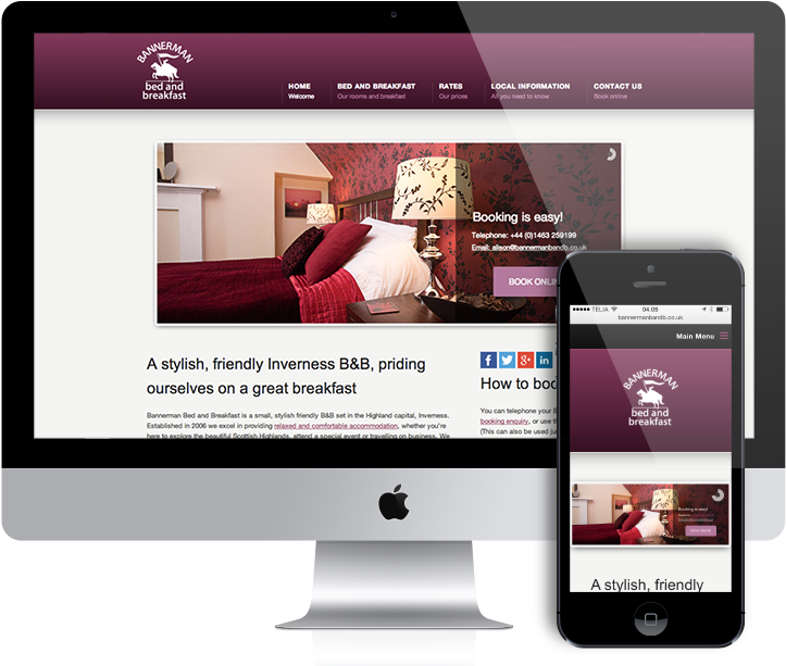 Responsive Web Design Bed And Breakfast - Web Design (800x621), Png Download