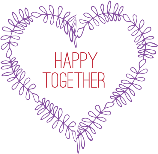 Vintage Heart With Happy Together Wedding Title, Vintage - Portable Network Graphics (640x640), Png Download