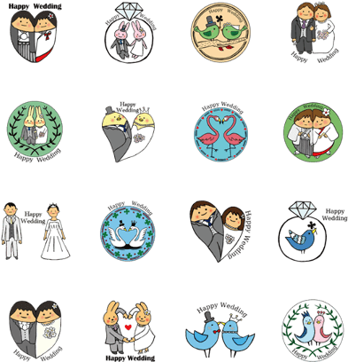 Happy Wedding (420x448), Png Download