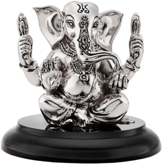 Silver Ganesha Idol - Silver Ganesh Idol Png (340x510), Png Download