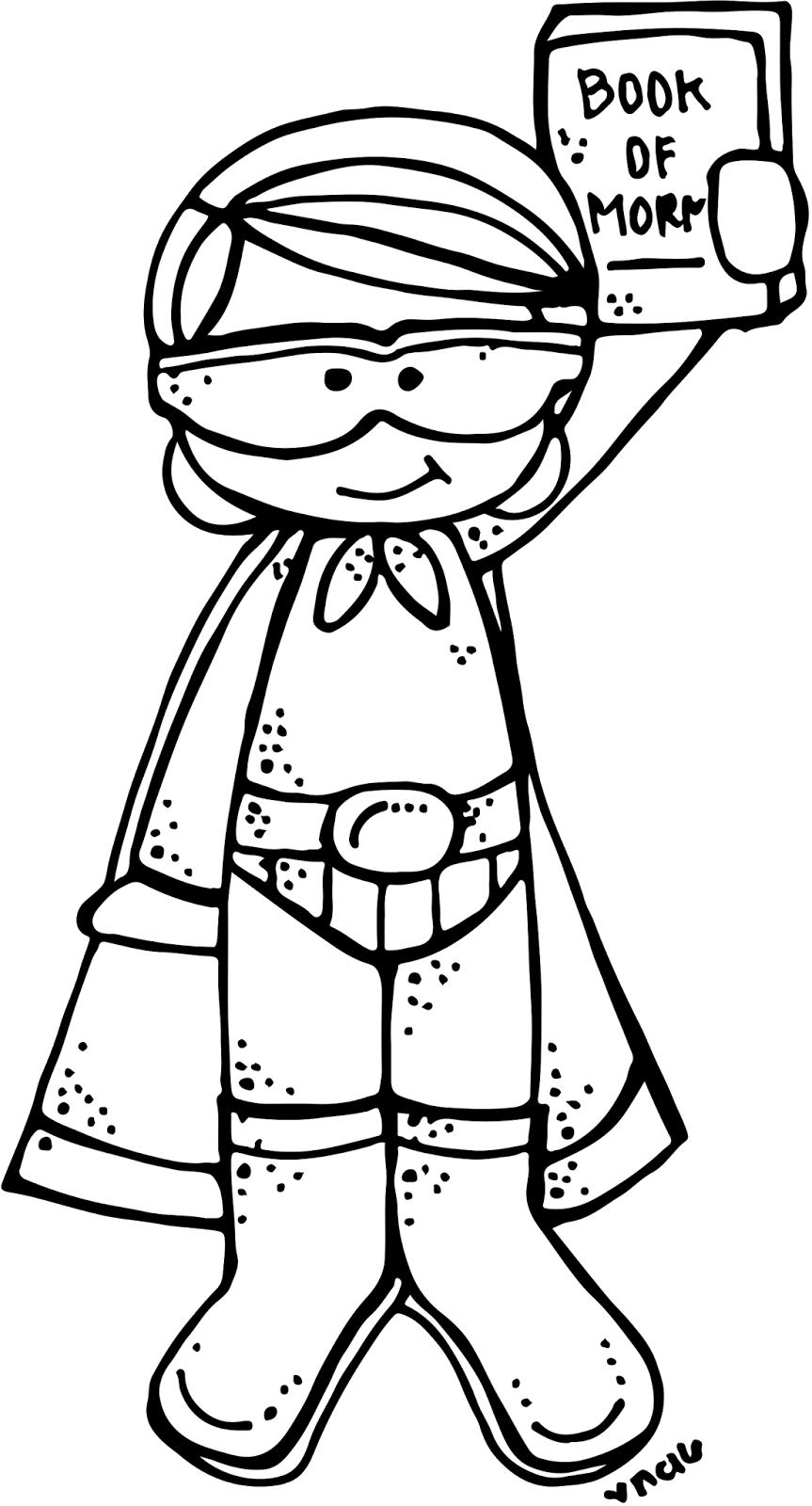 Melonheadz Lds Illustrating - Melonheadz Superhero Clipart Black And White (863x1600), Png Download