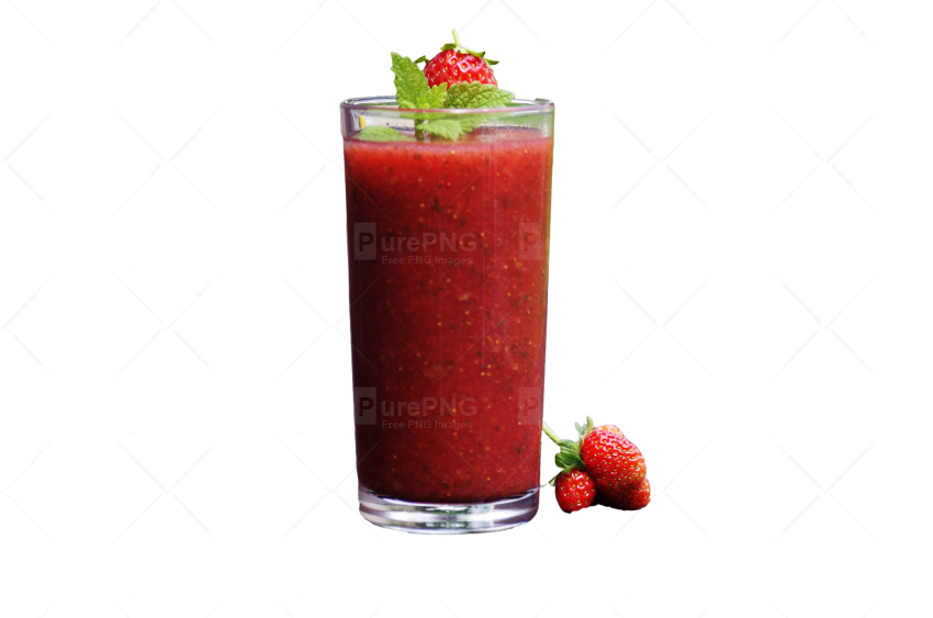 Transparent Background Strawberry Smoothie Png (850x563), Png Download