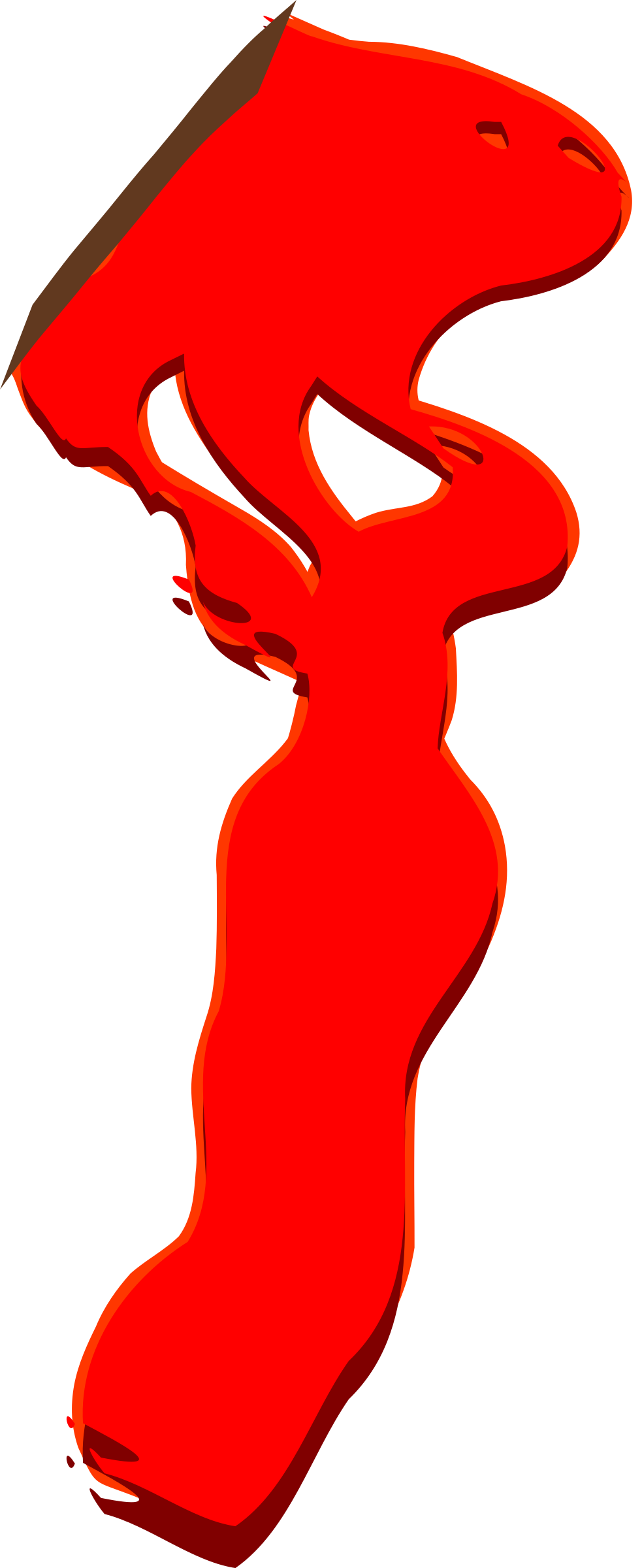 Clipart Of Wound, Blood Flow And Blood Spot - Blood (983x2400), Png Download
