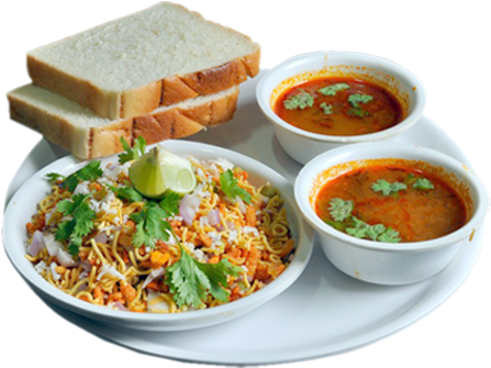 Indian Mumbai Street Food - Usal Pav Images Hd (538x371), Png Download
