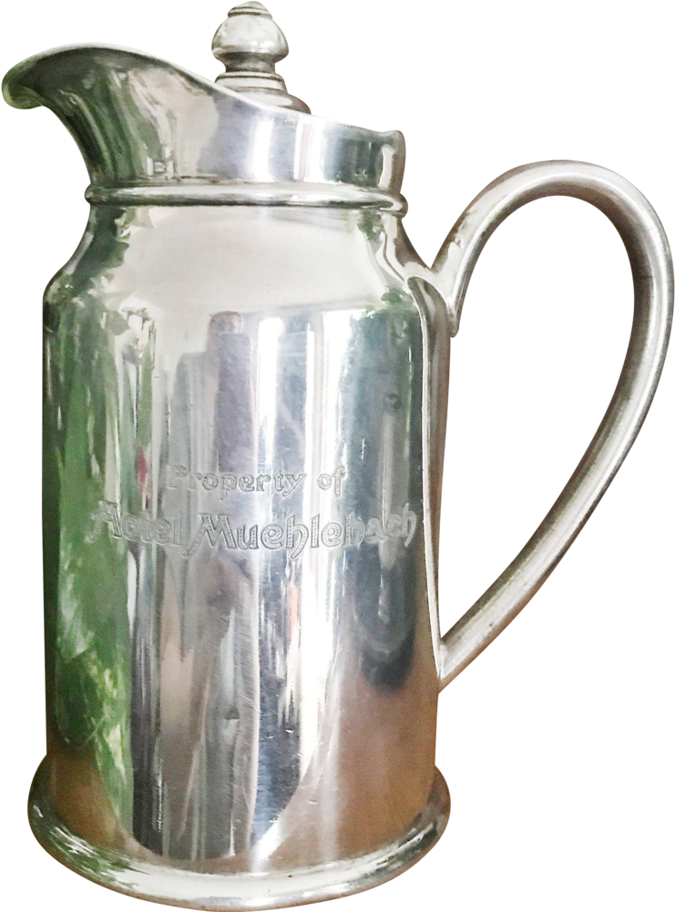 1941 Silver Plate Insulated Water Pot From The Muehlebach (1000x1000), Png Download