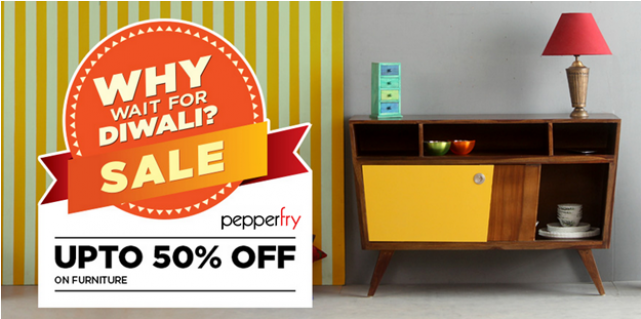 Upto 50% Discount Offer On Furniture - Pepperfry (640x480), Png Download