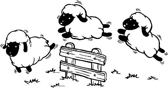 Count Sheep Coloring Page - Jumping Sheep Clipart (600x470), Png Download