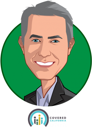 Main Caricature Of Peter V - Covered California (400x500), Png Download