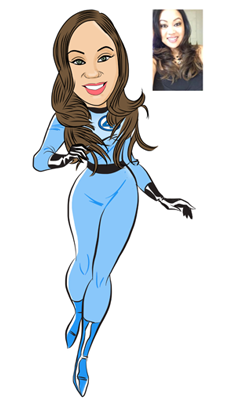 Super Hero - Caricatures - - Cartoon (288x525), Png Download