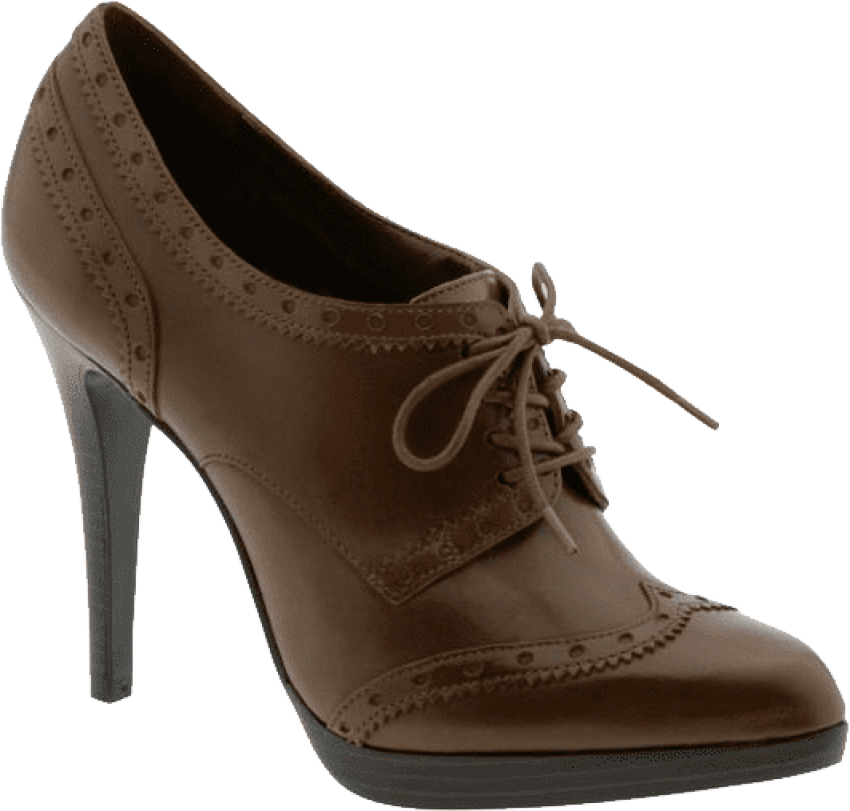 Free Png Chocolate Women Shoe Png Images Transparent - Oxford Shoes Heel Women (850x811), Png Download