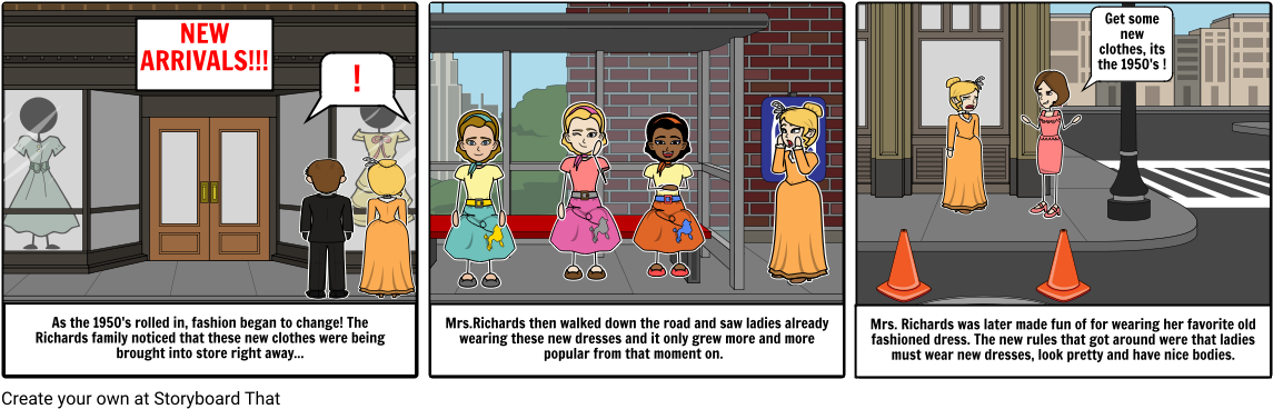 1950's Fashion - Cartoon (1164x385), Png Download