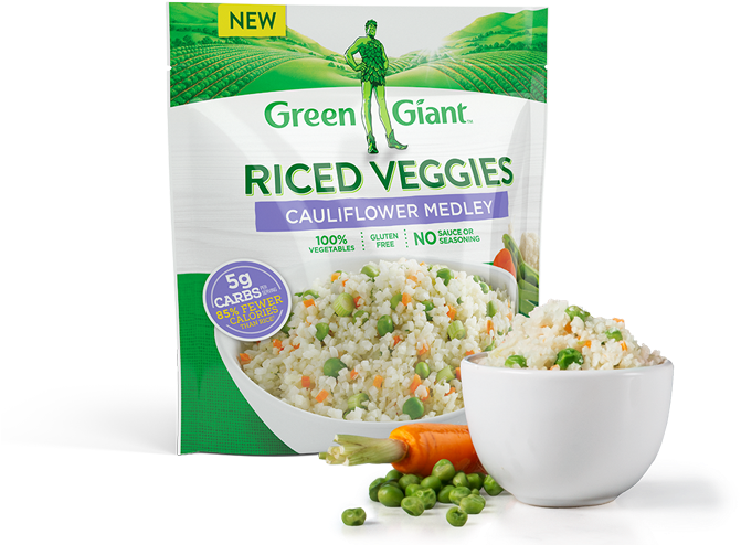 1707w Riced Vegetables - Green Giant Riced Veggies, Cauliflower & Sweet (700x525), Png Download