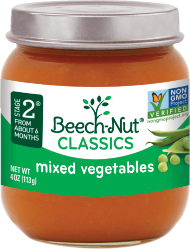 Classics Mixed Vegetables Jar - Beech-nut Classics Stage 2 Apple, Pear, (381x500), Png Download
