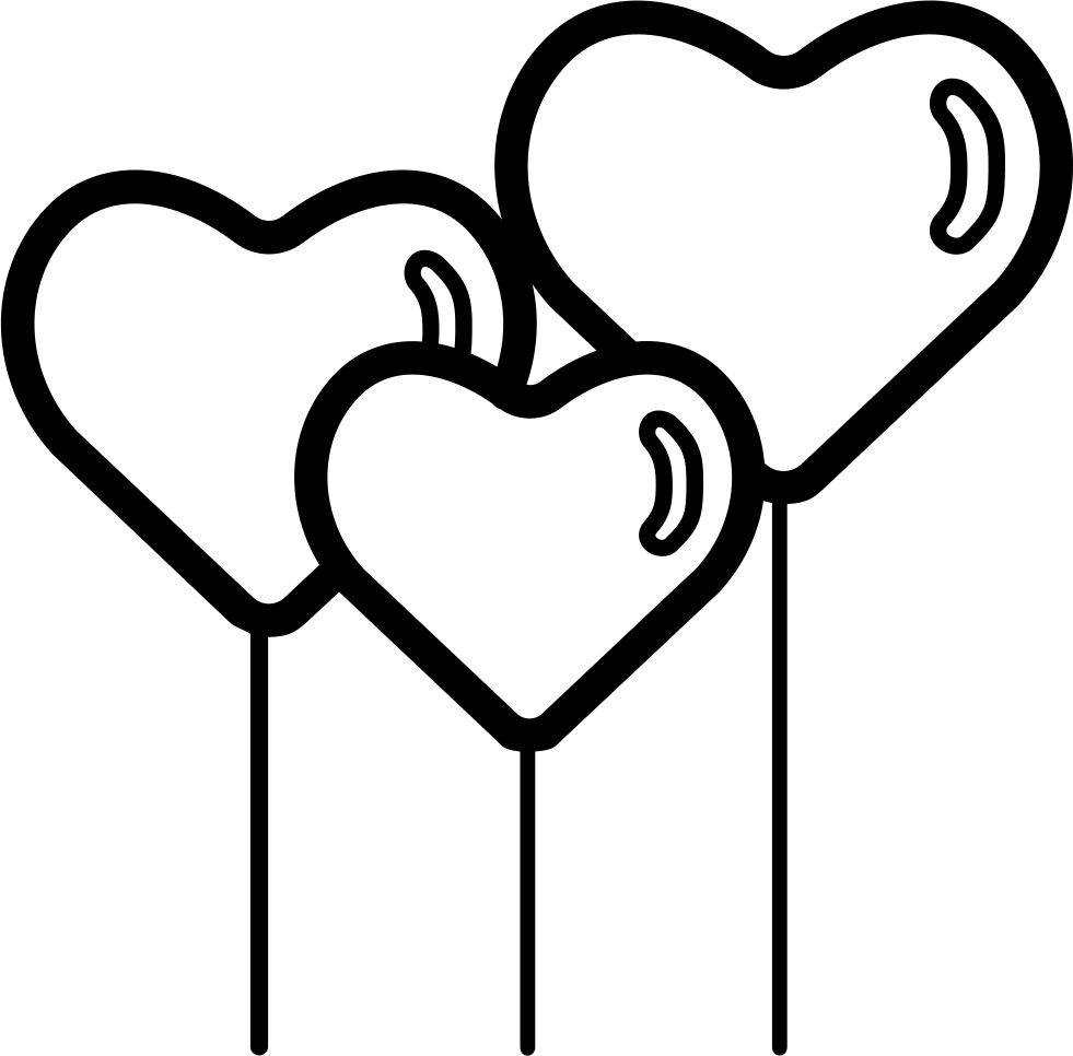 Hearth Shape Balloons Comments - Valentine's Heart Clipart Black And White Png (981x966), Png Download