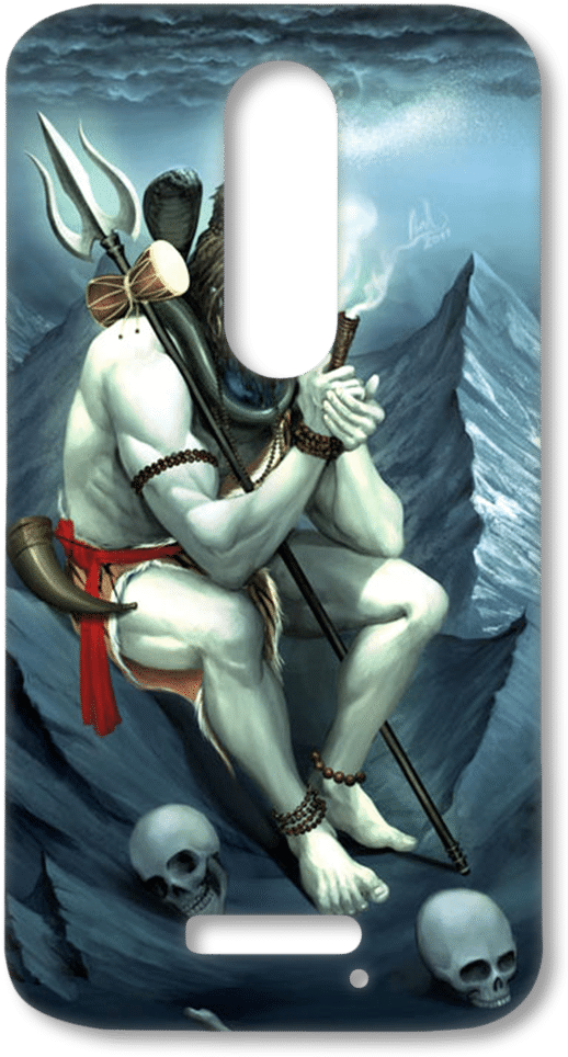 Lord Shiva Blue Shade - Lord Shiva Drinking Bhang (600x1050), Png Download