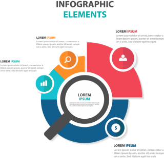 Download Abstract Colorful Magnifier Business Infographics Elements Infographic Full Size Png Image Pngkit