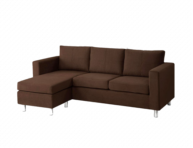 Sofa Clipart Background Transparent - Small Spaces Sectional Sofa Chocolate (627x481), Png Download
