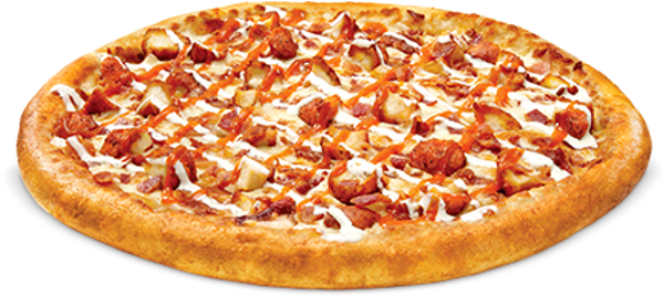 Buffalo Chicken Pizza - Buffalo Chicken Pizza Png (599x320), Png Download