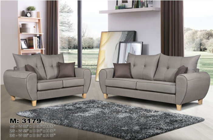 Tibor 2 3 Fabric Sofa Set - Couch (700x700), Png Download