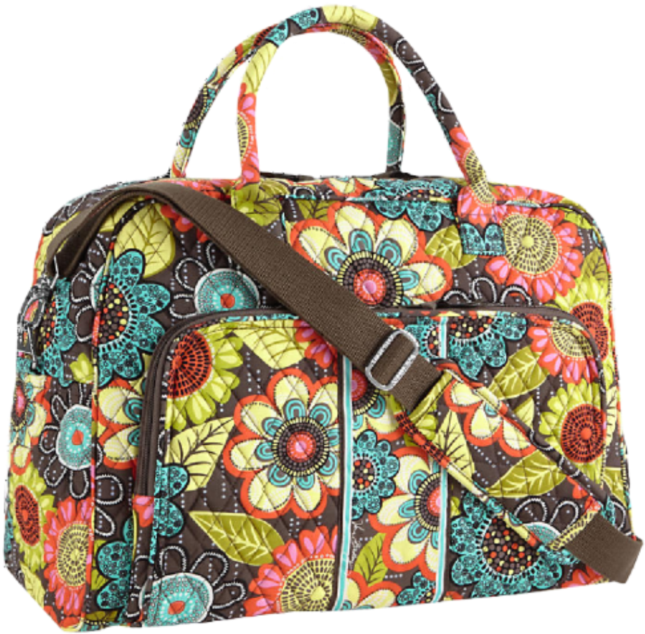 Vera Bradley's Fun And Whimsical Colors And Patterns - Vera Bradley Weekender Bag - Flower Shower (946x907), Png Download