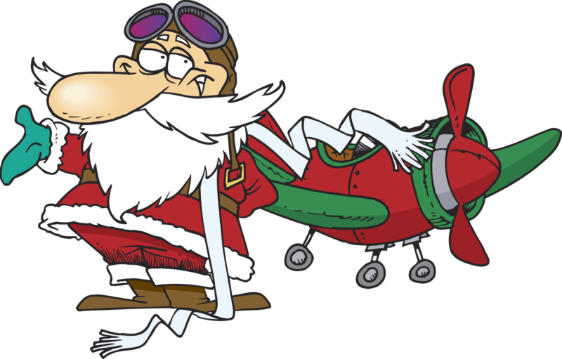 Santa Fly - Santa Claus Is Coming By Plane (800x511), Png Download