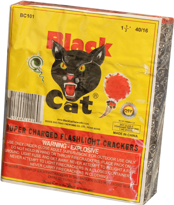 Black Cat 40/16 - Fireworks Black Cat Pack (614x700), Png Download