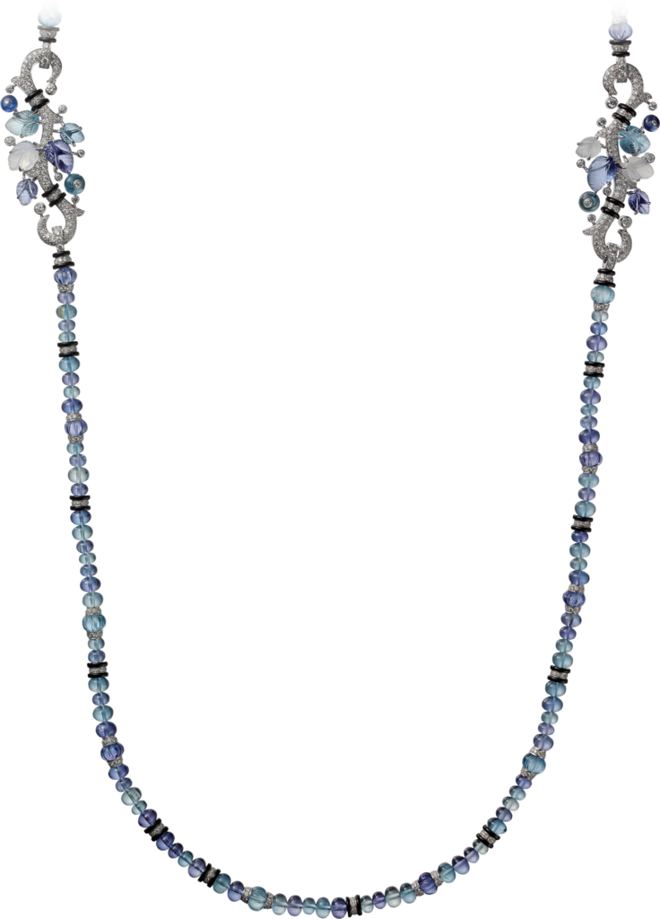 Necklace With Engraved Stones - High Jewelry Cartier Long Necklace (314x436), Png Download
