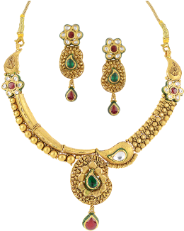 Orra Gold Set Necklace - Gold Necklace Set Latest Design (400x400), Png Download
