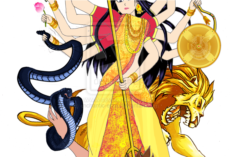 Hd Durga Ma Png (1024x538), Png Download