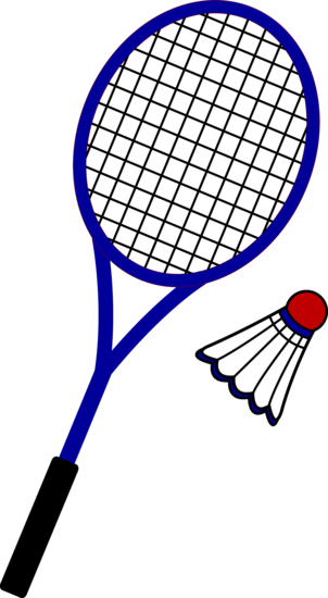 Racquet And Birdie Free Clip Art U - Raquette De Tennis Dessin (302x550), Png Download