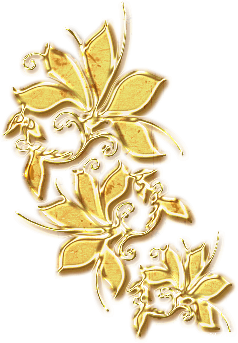 Золотые Орнаменты И Завитки Растровый Клипарт - Gold Ornaments Png (835x1200), Png Download