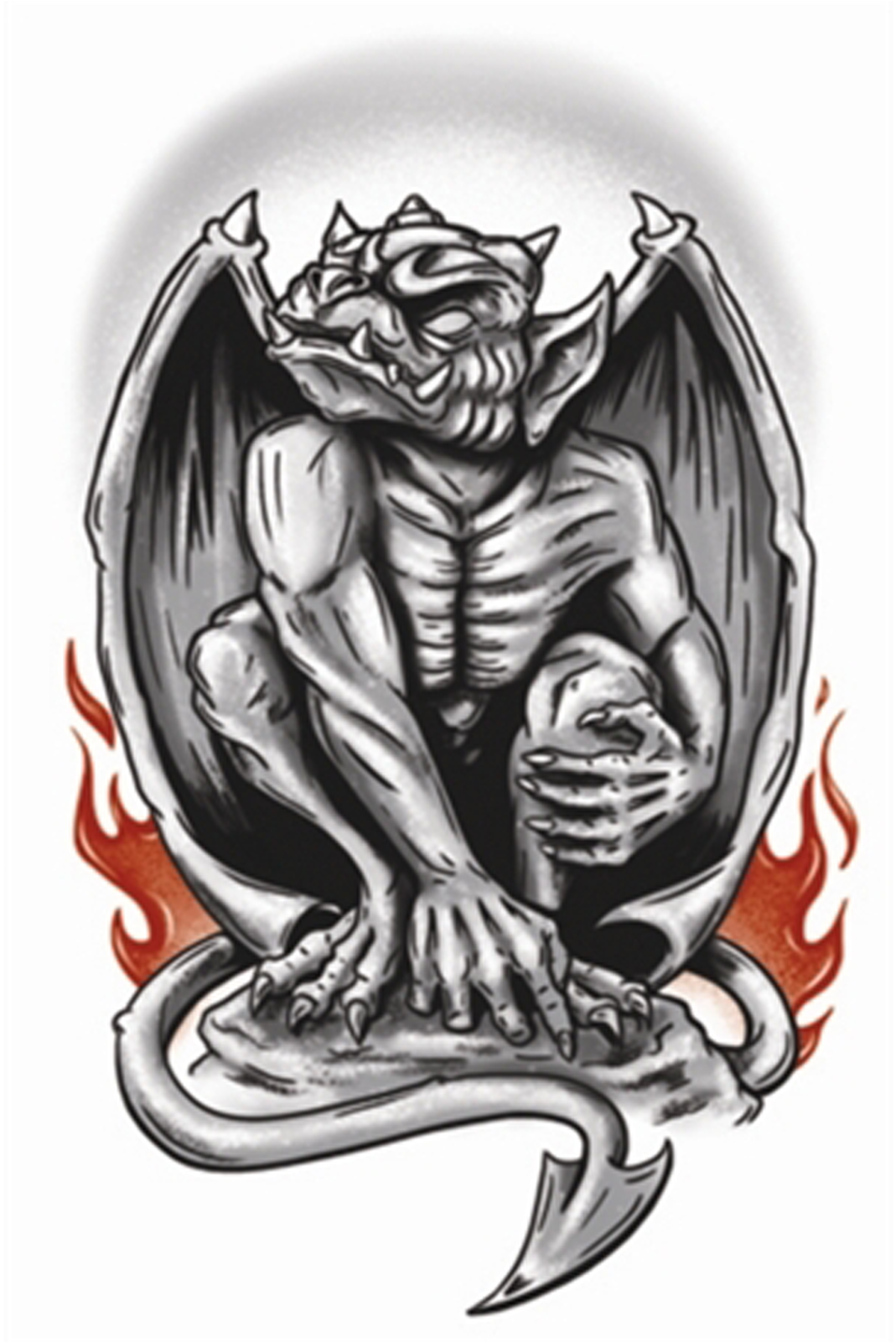 Clipart Freeuse Gargoyles Drawing Tattoo - Tattoo (1600x1600), Png Download
