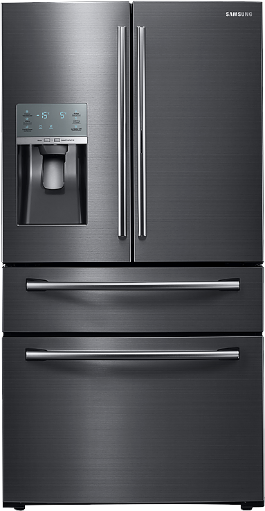 Clip Free Stock Fridge Clipart Door - Samsung 28 Cu.ft. 4 Door French Door Black Stainless (430x502), Png Download